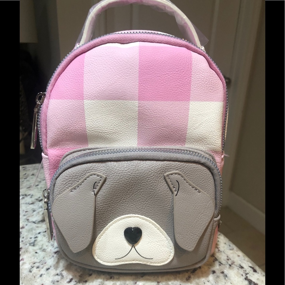Betsy Jonson pink plaid puppy 🐶 backpack